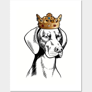 German Shorthaired Pointer Dog King Queen Wearing Crown Posters and Art